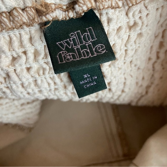 Wild Fable Natural Strapless Tube Top Cargo Wide Leg Jumpsuit One Piece Denim - Picture 4 of 5